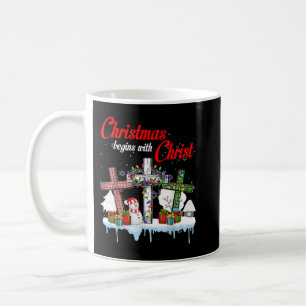 Taza De Café Los Navidades de Jesús comienzan con el Cristo Sno