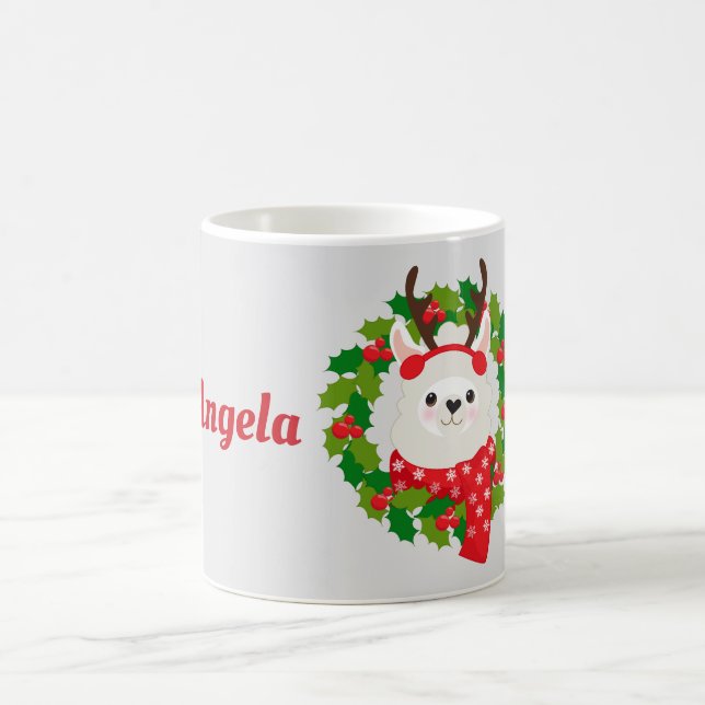 Taza De Café Los Navidades de Llama Cute escriben con personali (Centro)