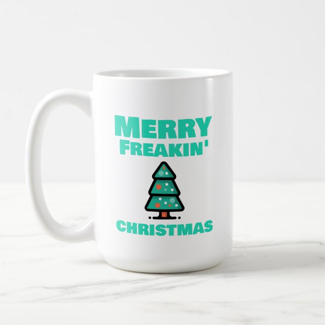 Taza De Café Los Navidades de Merry Freakin Coffee Mug (Izquierda)