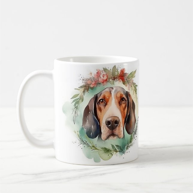 Taza De Café Los Navidades de Walker Wreath Festive Pup (Izquierda)