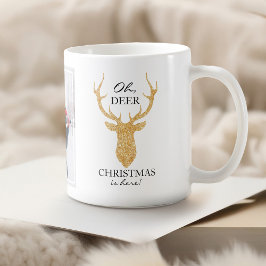Taza De Café Los Navidades del purpurina Deer Oh Deer están aqu