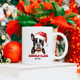 Taza De Café Los Navidades del Terrier de Boston son personaliz