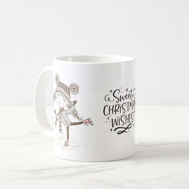 Taza De Café Los Navidades dulces quieren patinar sobre hielo (Anverso izquierdo)