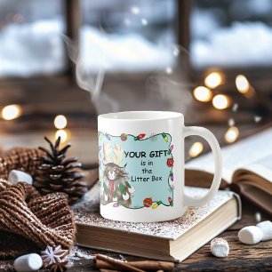 Taza De Café Los navidades le dan gracia al gato verde