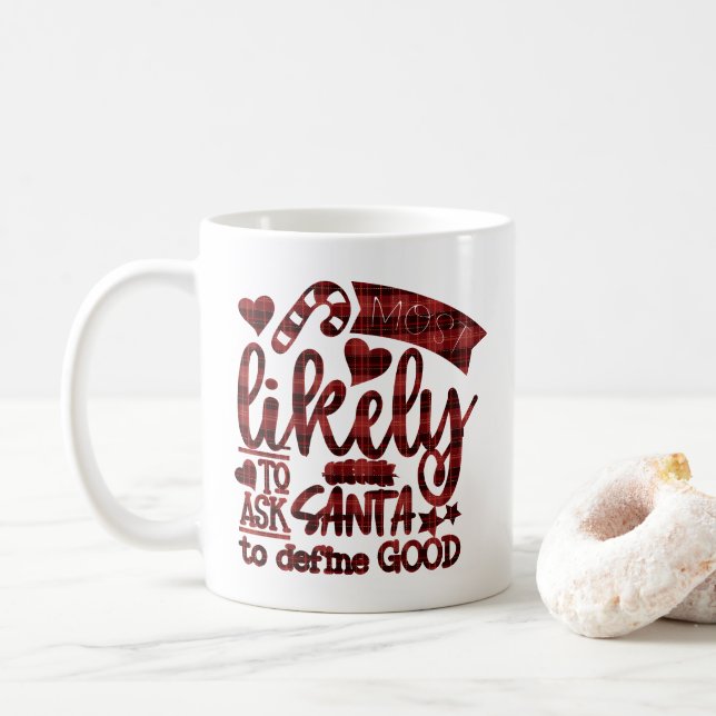 Taza De Café Los navidades Más Probables De Pedir Monograma A S (Con donut)