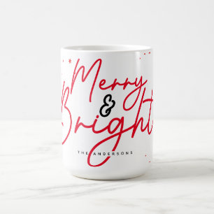 Taza De Café Los Navidades merry y brillantes Rojo