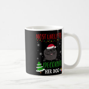 Taza De Café Los Navidades Pomerania De Perros Negros Más Proba
