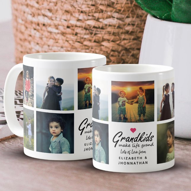 Taza De Café Los nietos hacen de la vida un gran Collage de fot (Subido por el creador)