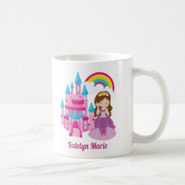Taza De Café Los niños del castillo de princesas curas rosados 