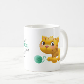 Taza De Café Los niños lindos gato y la biblia del hilado