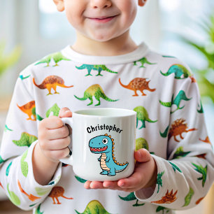 Taza De Café Los niños nombran Dinosaurios divertidos