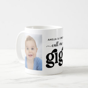Taza De Café Los nombres modernos de 2 fotos me llaman Gigi