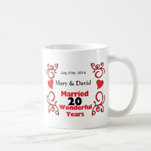Taza De Café Los nombres rojos de la voluta y de los corazones