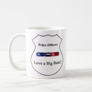 Taza De Café Los oficiales de policía aman un busto grande