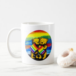 Taza De Café Los osos aman a la pareja LGBT bandera arcoiris