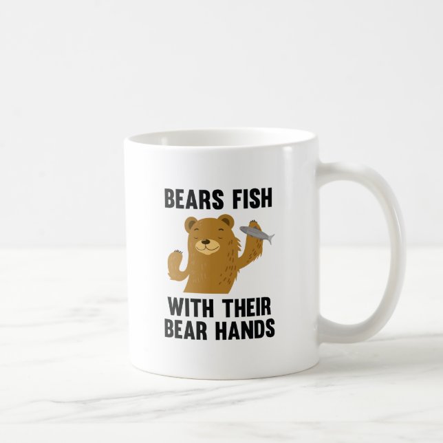 Taza De Café Los Osos Pescan Con Sus Manos Del Oso (Derecha)