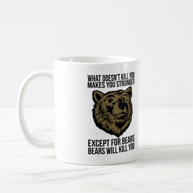 Taza De Café Los osos te matarán - Novedad divertida (Izquierda)