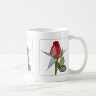 Taza De Café Los paneles del brote del rosa rojo