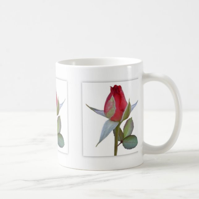 Taza De Café Los paneles del brote del rosa rojo (Derecha)