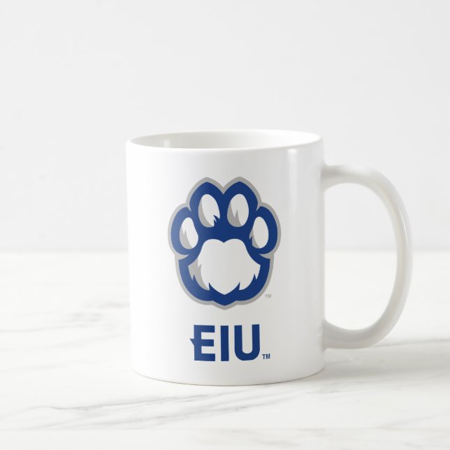 Taza De Café Los Panthers de Illinois Oriental Paw Print y EIU (Derecha)