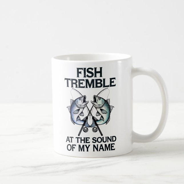 Taza De Café "Los peces temblan curioso diseño de la cita de pe (Derecha)
