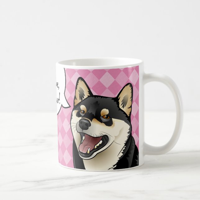 Taza De Café Los perros japoneses de Shiba Inu del negro y del