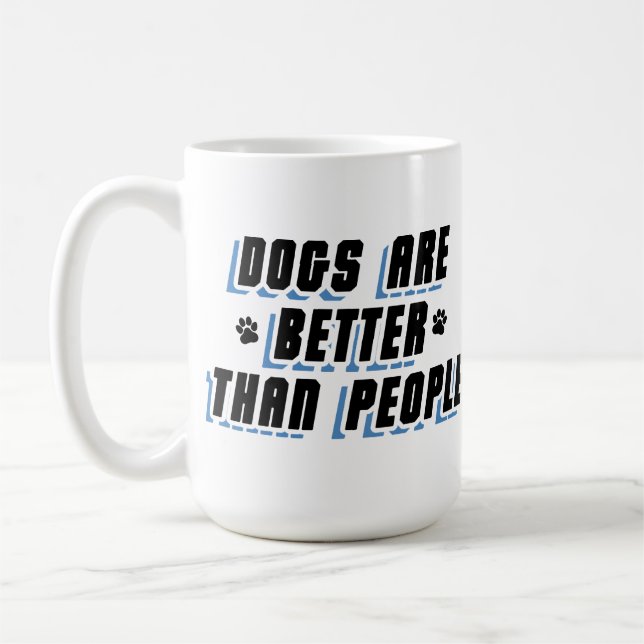 Taza De Café Los Perros Son Mejores [Negro/Azul] (Izquierda)