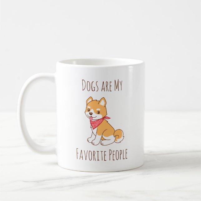 Taza De Café Los perros son mi gente favorita Perro Shiba Inu (Izquierda)