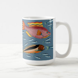 Taza De Café Los pescados grandes comen los pequeños pescados