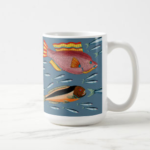 Taza De Café Los pescados grandes comen los pequeños pescados