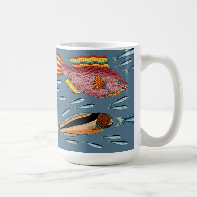 Taza De Café Los pescados grandes comen los pequeños pescados (Derecha)