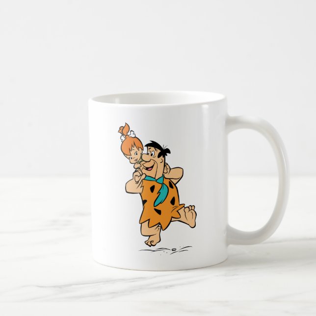 Taza De Café Los Picapiedra | Fred y Pebbles Flintstone (Derecha)