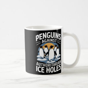 Taza De Café Los pingüinos contrarios a Trump resisten a los au