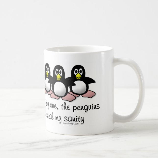 Taza De Café Los pingüinos roban mi cordura (Derecha)