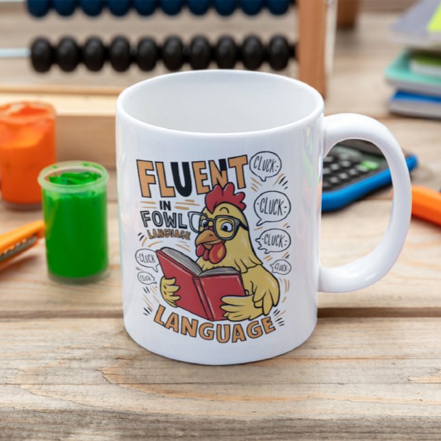 Taza De Café Los pollos fluyen en el lenguaje de las aves (Subido por el creador)