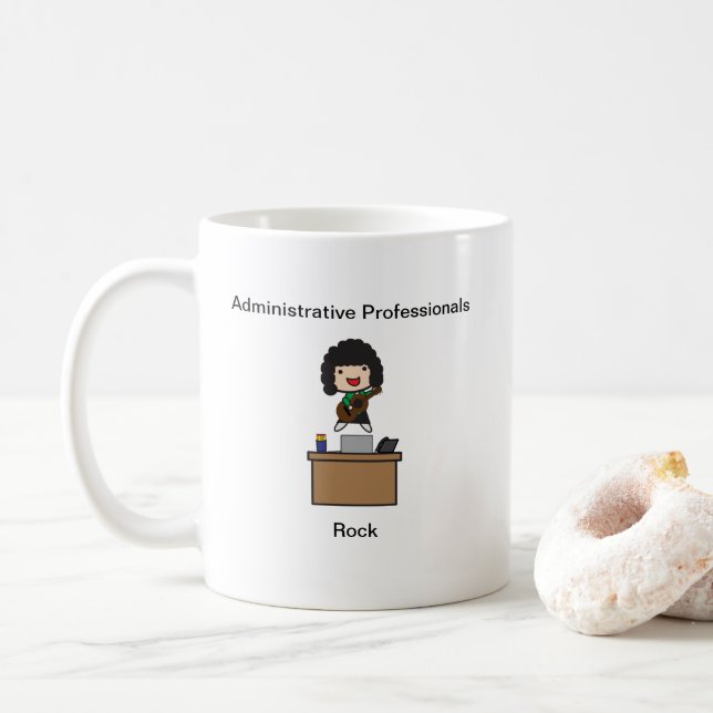 Taza De Café Los profesionales administrativos rocían la cultur (Con donut)