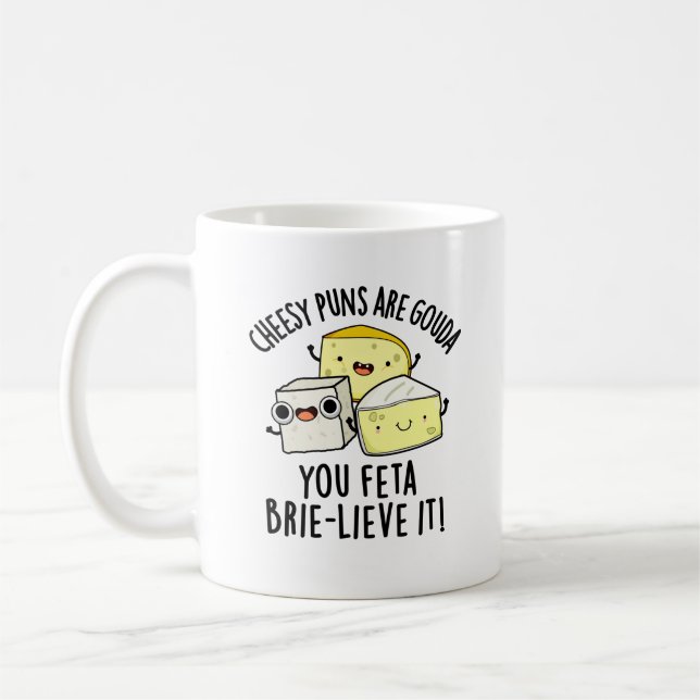 Taza De Café Los Puns Quesos Son Gouda, Feta Brie-Lieve. (Izquierda)