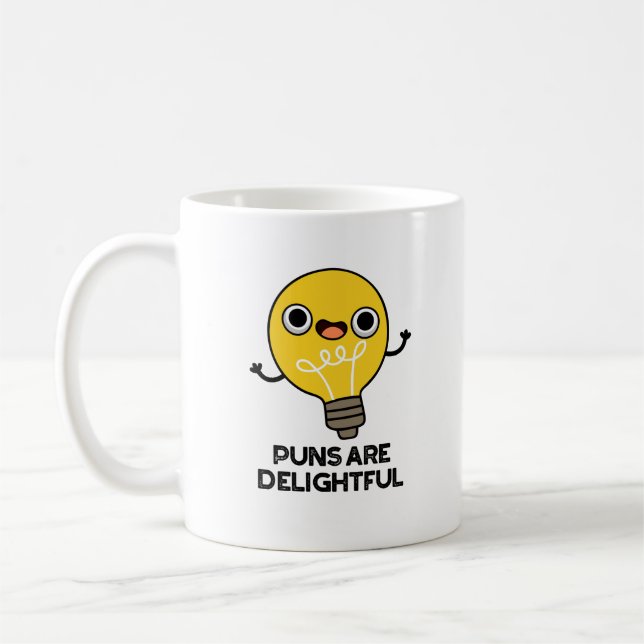 Taza De Café Los Puns Son Muy Graciosos Bulb Pun (Izquierda)