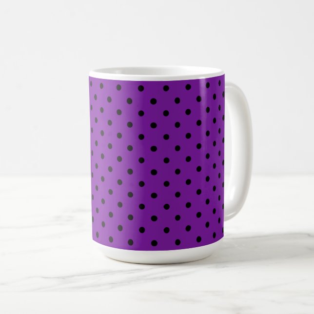 Taza De Café Los puntos de la Polka Negra sobre el violeta mora (Anverso derecho)