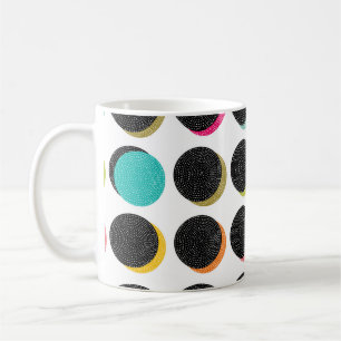 Taza De Café Los puntos de polka abstractos decorativos al esti