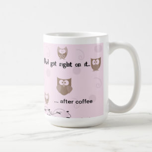 Taza De Café Los puntos rosados de los búhos de Brown remolina