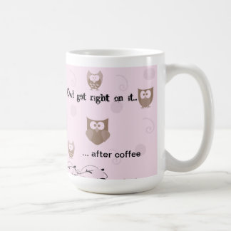 Taza De Café Los puntos rosados de los búhos de Brown remolinan