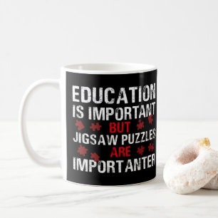 Taza De Café "... los puzzles son importantes", cita tipográfi