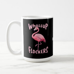 Taza De Café Los Relojes De Whassup Flamingo Diseñan Un Flamenz