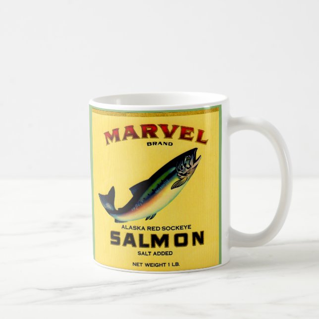 Taza De Café los salmones de la maravilla de los años 30 pueden (Derecha)
