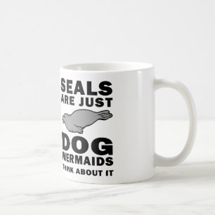 Taza De Café los sellos son apenas perro que las sirenas
