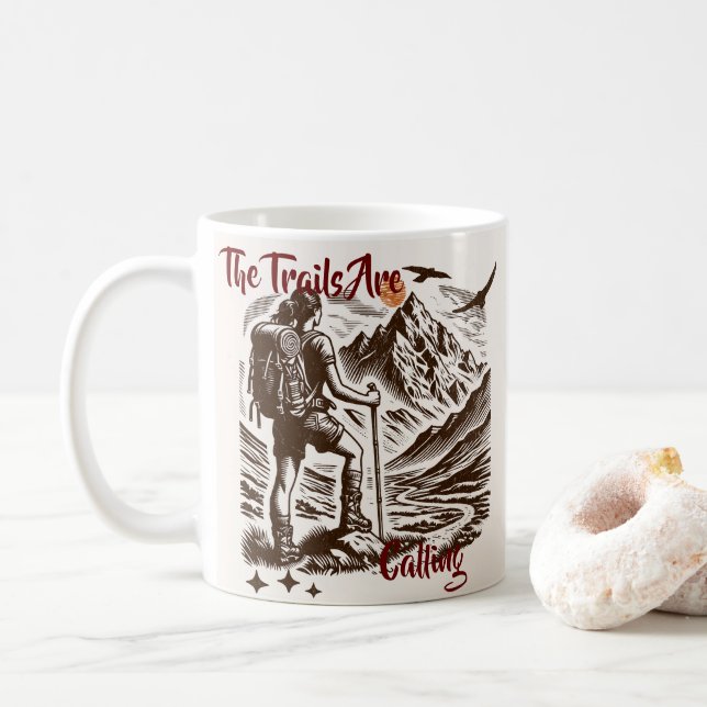 Taza De Café Los senderos están llamando (Con donut)