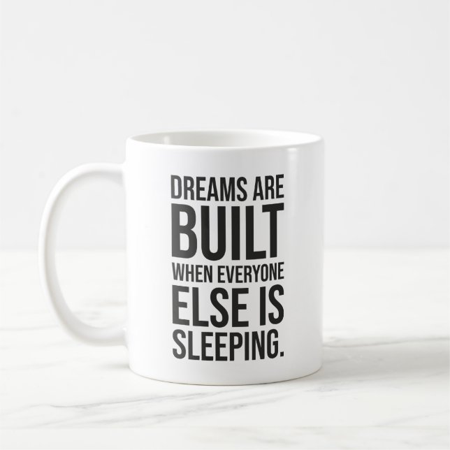 Taza De Café Los sueños se construyen - Motivación del éxito (Izquierda)