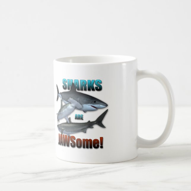 Taza De Café ¡Los tiburones son JAWSome! (Derecha)