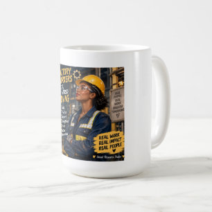 Taza De Café Los trabajadores de fábrica mantienen el mundo en
